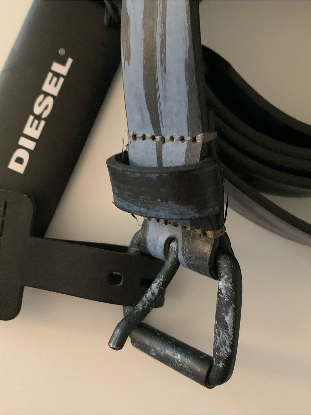 Diesel B-LONG Belt Black Blue Sz 78 NWT - Picture 5 of 10